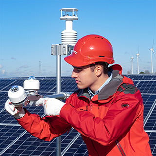 Pyranometer in use on a PV park