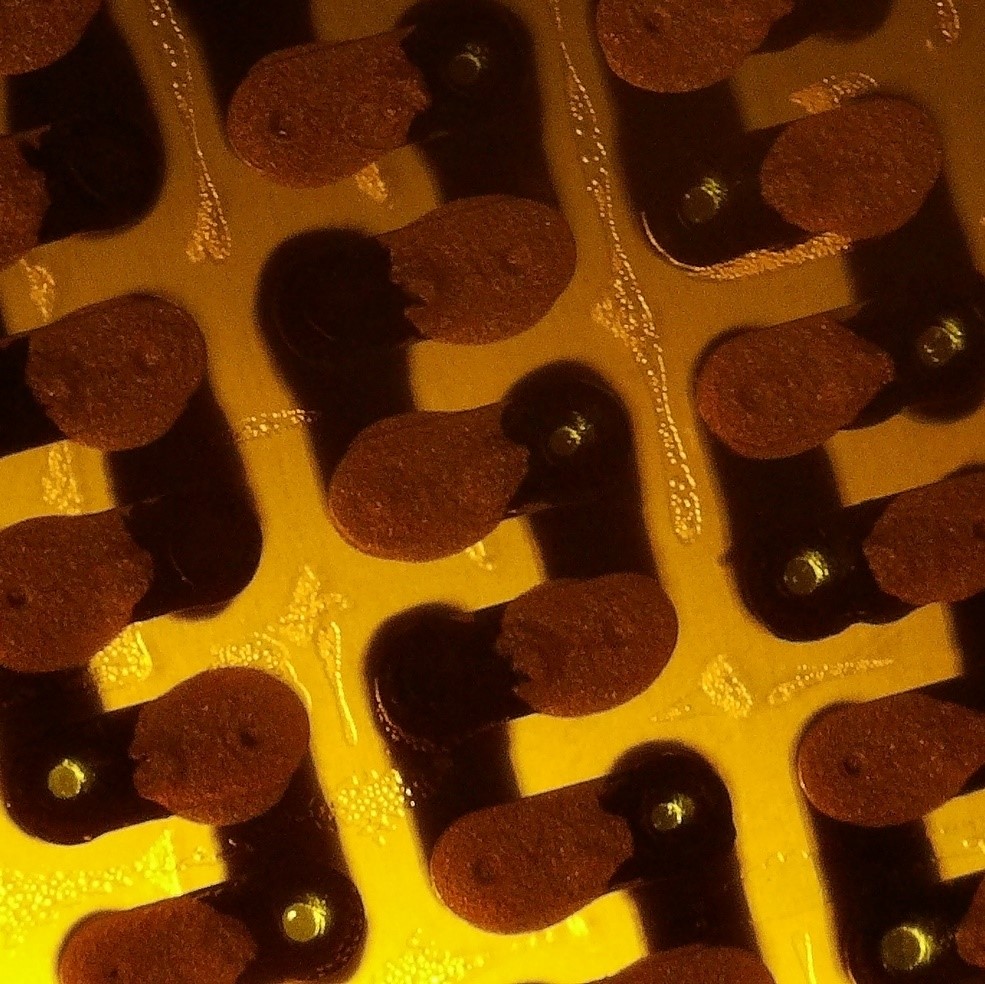 close up of a thermopile created using printing technology