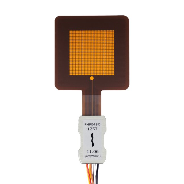 FHF04SC self-calibrating foil heat flux sensor with thermal spreaders and heater